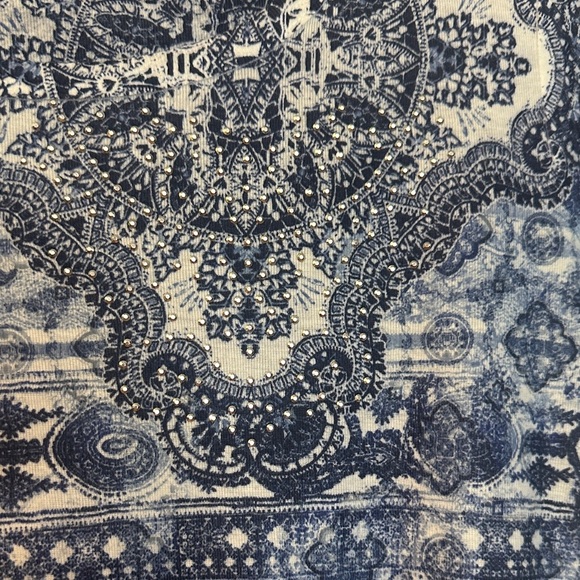 Style & Co. Navy and White Patterned Blouse - Picture 3 of 4